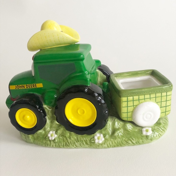 John Deere Johnny Tractor Ceramic Figure w Cowboy Hat - Picture 2 of 10